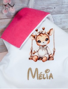 Couverture bébé personnalisée – GIRAFE BALENCOIRE
