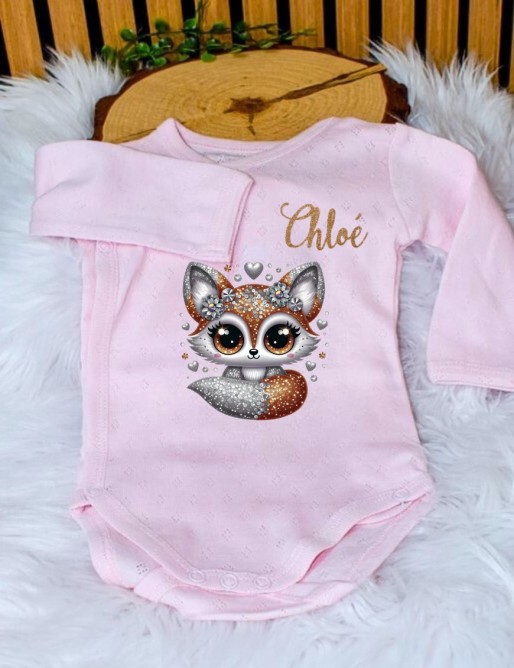 Body bébé personnalisé – RENARD PAILLETTES