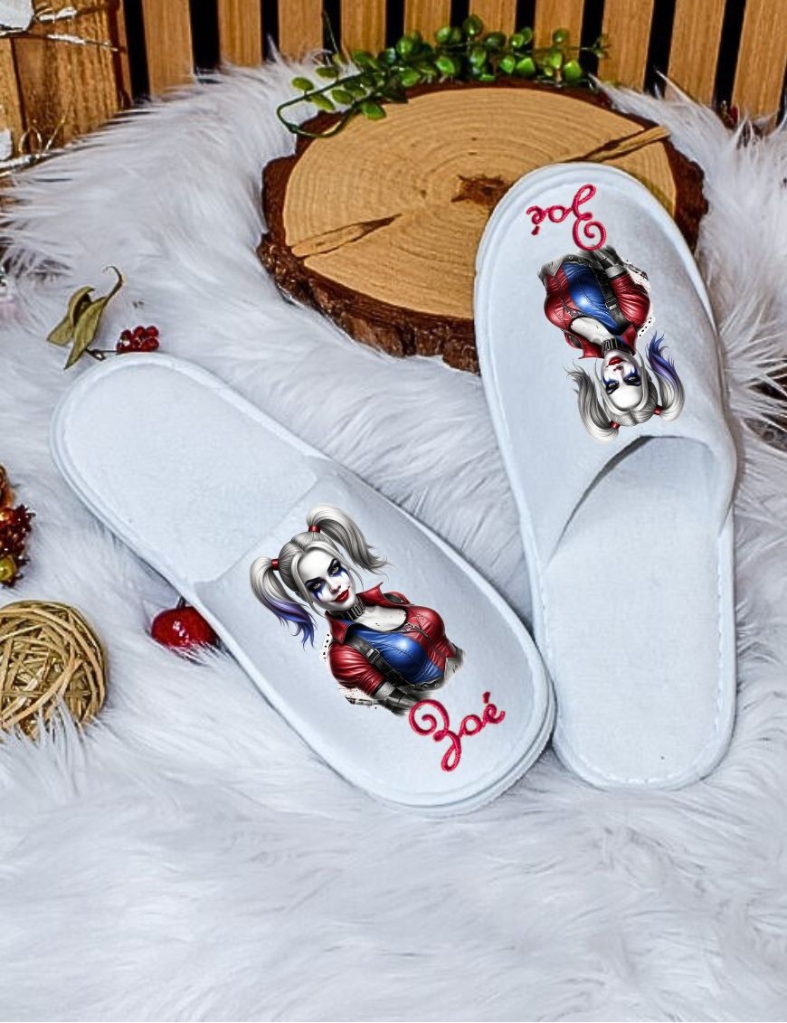 Chaussons adulte personnalisé HARLEY QUINN