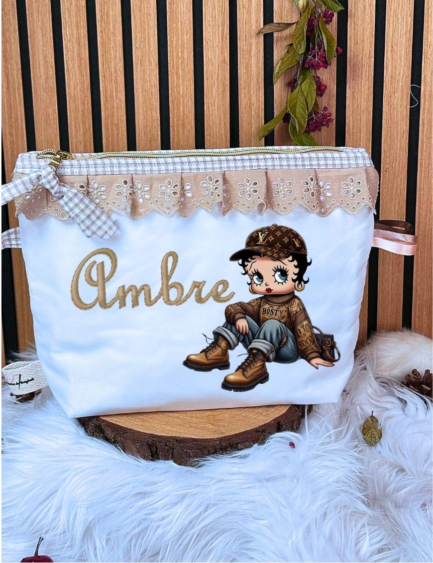 Trousse de toilette personnalisée avec prénom brodé