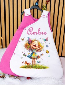 Gigoteuse bébé personnalisée en impréssion tissus DTF et broderie