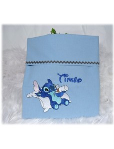 Drap de lit bébé personnalisé – 100% coton STITCH