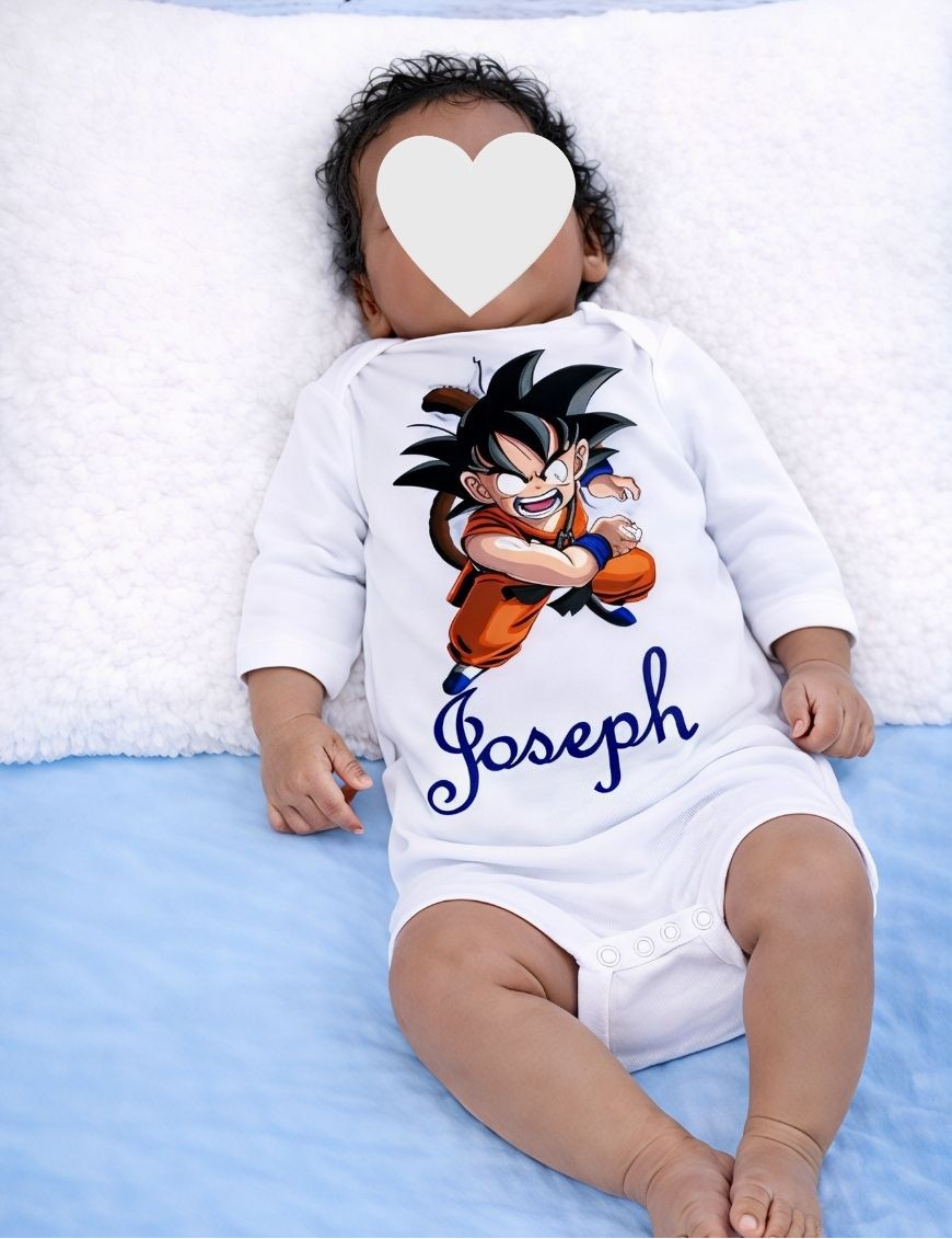 Body bébé imprimé prénom et dessin– cadeau naissance personnalisé