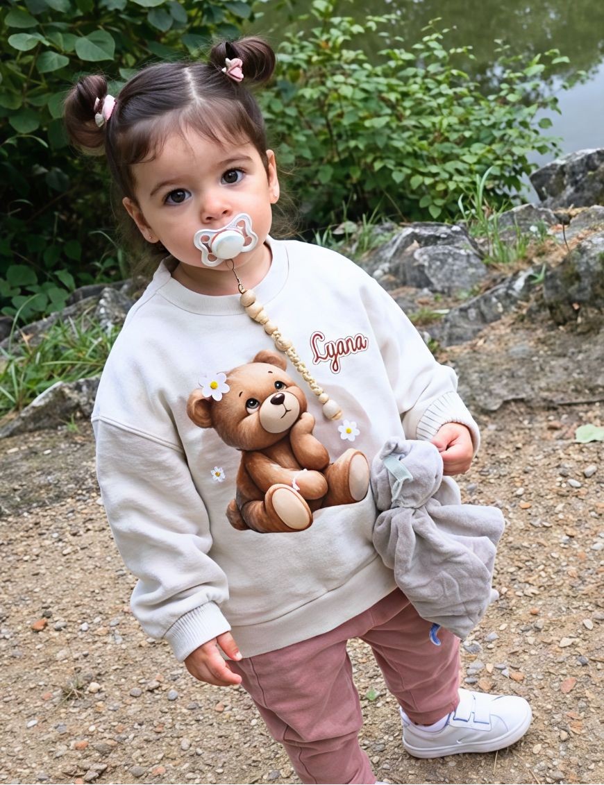 Sweat enfant personnalisé brodé au prénom – création artisanale Betybab
