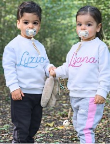 Sweat personnalisé Enfant - PRÉNOM BRODÉ MAIN