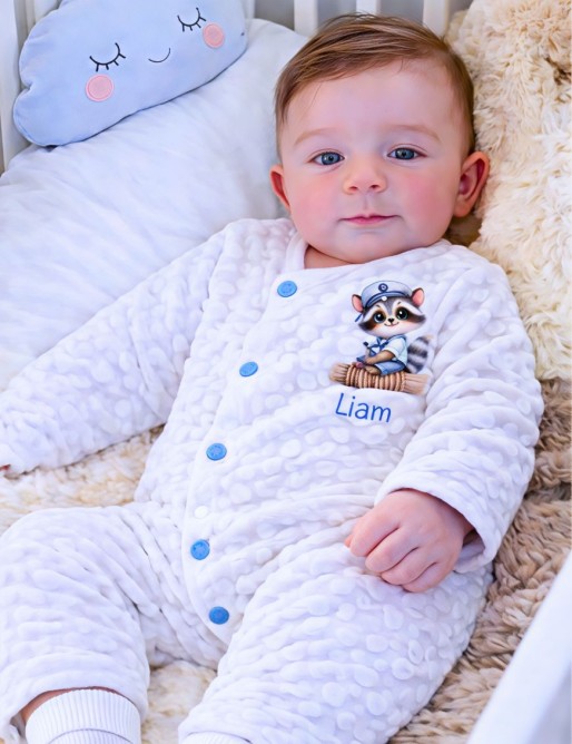 Pyjama Bébé Personnalisé RATONLAVEUR – 100% Coton, Cadeau Naissance