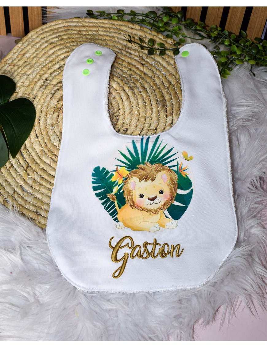 Bavoir naissance personnalisé ANIMAUX SAVANE