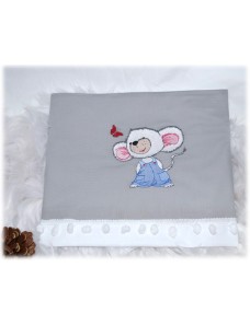 Drap de lit bébé personnalisé – 100% coton SOURISOU