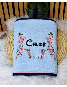 Cape de bain bébé personnalisée FLEURS