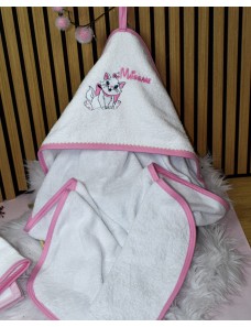 Cape de bain personnalisée enfant avec prénom et motif unique, cadeau bébé ARISTOCHATS