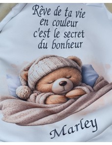 Couverture bébé personnalisée brodée avec prénom ou texte.