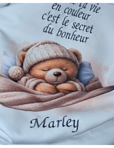 Couverture bébé personnalisée brodée avec prénom ou texte.