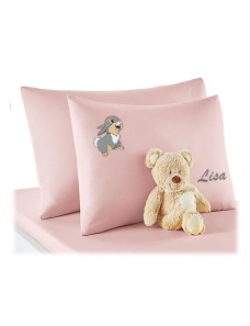 Taie d'oreiller personnalisée pour bébé avec prénom et motifs mignons