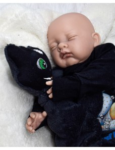 Doudou personnalisé bébé KROKMOU – prénom brodé, fait main 001