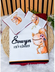 Cape de bain écureuil bébé – personnalisée avec prénom