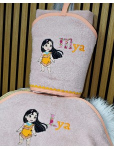 Cape de bain POCOHANTAS bébé – personnalisée avec prénom