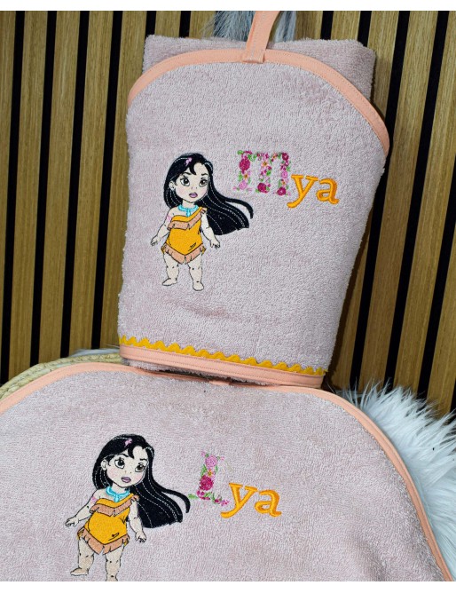 Cape de bain POCOHANTAS bébé – personnalisée avec prénom