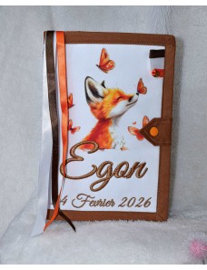 Protège carnet de santé personnalisé et brodé au prénom, idée cadeau naissance