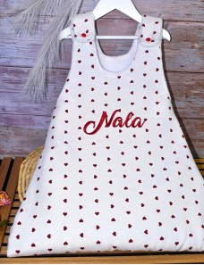 Gigoteuse naissance personnalisée motif cœurs