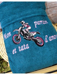 Peignoir Adulte Personnalisé – Motif Moto