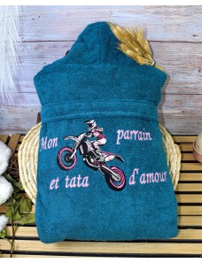 Peignoir Adulte Personnalisé – Motif Moto