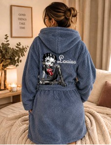 Peignoir Adulte Personnalisé Betty Boop – Prénom Brodé Offert
