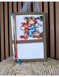 Protège carnet de santé à broder au point de croix — Kit broderie bébé fait main-LALY LAPIN