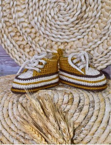 Baskets au crochet pour bébé - chaussons faits main