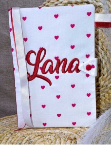Protège carnet de santé personnalisé, MOTIF COEURS