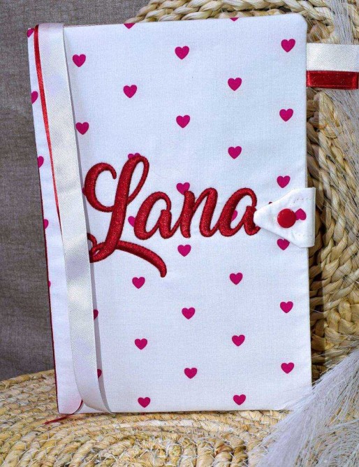 Protège carnet de santé personnalisé, MOTIF COEURS