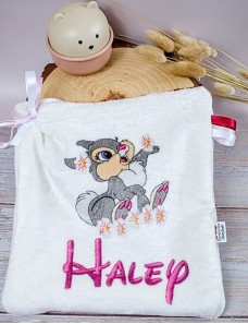 Doudou personnalisé PANPAN avec prénom brodé. Fait main, tout doux et unique.