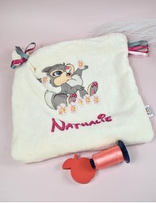 Doudou personnalisé PANPAN avec prénom brodé. Fait main, tout doux et unique.