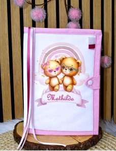 Protége carnet de santé en imprimé et broderie, une vrai collection de nounours sur vos couvertures de carnets de santé