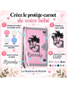 Protège carnet de santé personnalisé BRODÉ - COLLECTION DRAGON BALL Z