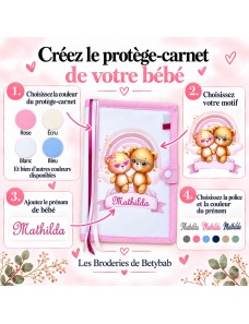 Protège carnet de santé personnalisé – COLLECTION TEDDY