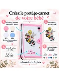 Protège carnet de santé personnalisé BRODÉ – LOONEY TUNES