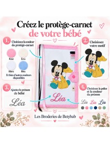 Protège carnet de santé personnalisé BRODÉ – COLLECTION MICKEY
