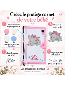 Protège carnet de santé personnalisé IMPRIMÉ & BRODÉ COLLECTION DUMBO