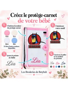 Protège carnet de santé personnalisé BRODÉ - COLLECTION BATMAN
