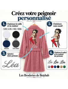 Peignoir adulte personnalisé Betty Boop – brodé