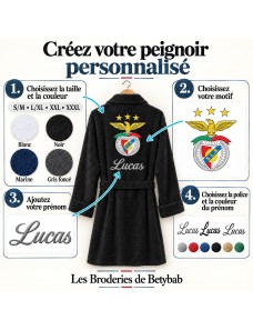 Peignoir adulte personnalisé Football – Prénom brodé