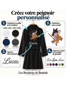 Peignoir adulte personnalisé Dragon Ball Z – Prénom brodé