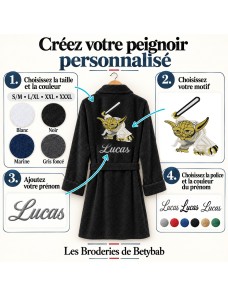 Peignoir adulte personnalisé Star Wars – Prénom brodé