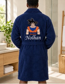 Peignoir adulte personnalisé Dragon Ball Z – Prénom brodé