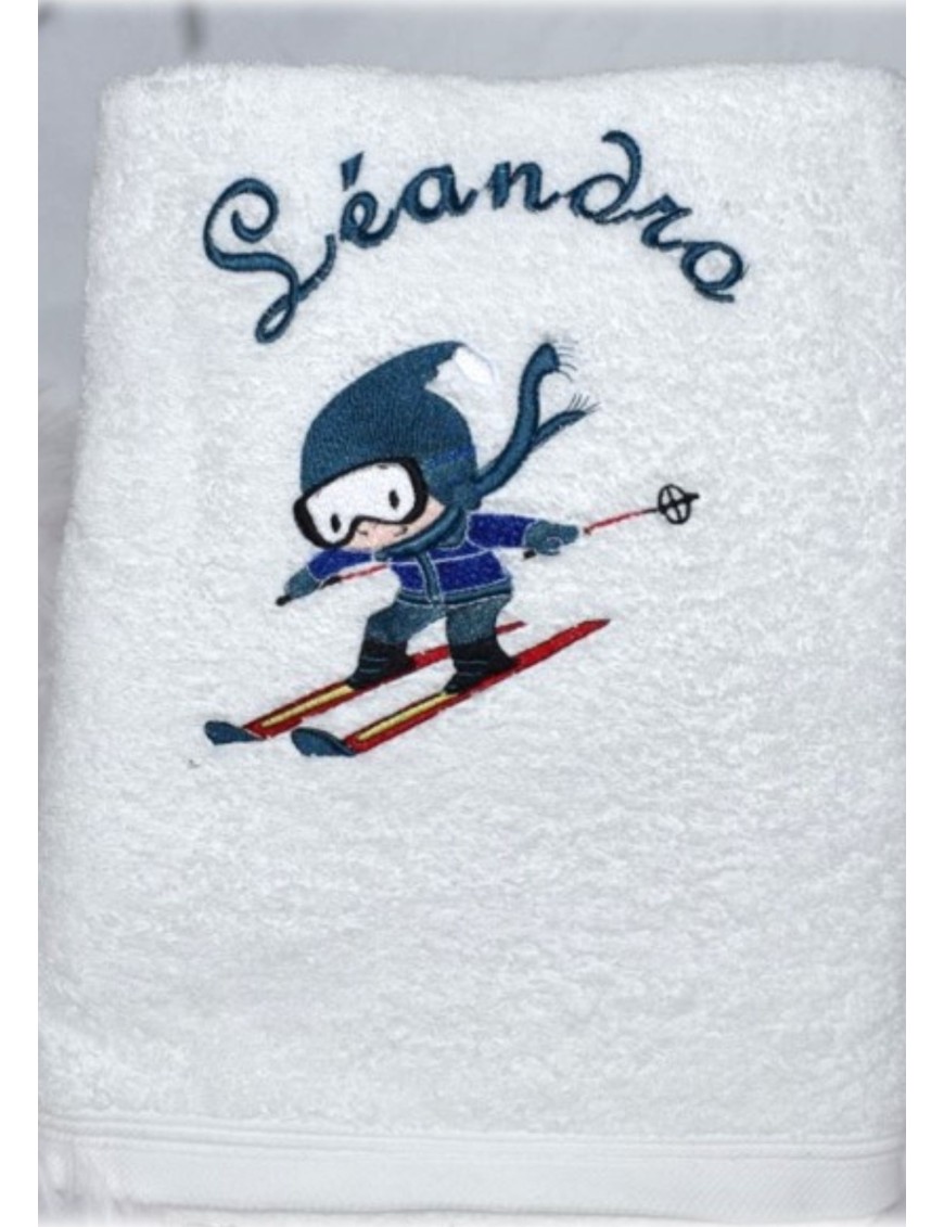 Serviette de douche ou de toilette VIVE LE SKI