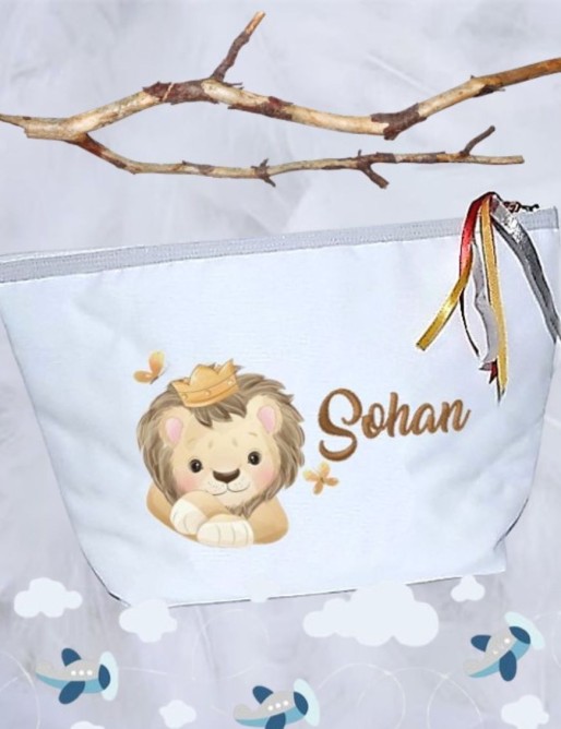 Trousse de toilette personnalisée LION COURONNE