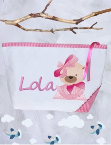 Trousse de toilette personnalisée TEDDY GROS NOEUD