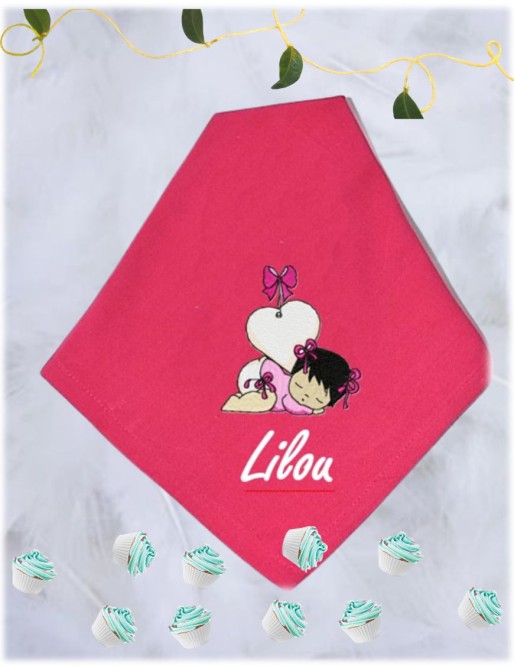 Serviette de table personnalisée BABY BALLON COEUR