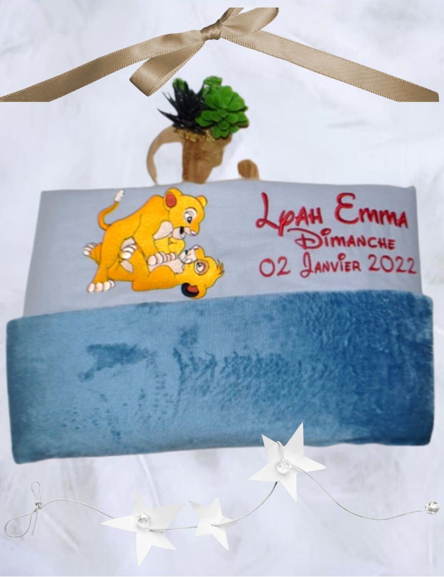 Couverture De Bébé Personnalisée Brodée – 100 X 100 Cm, Nom Et Date, Cadeau De Naissance Garçon/fille