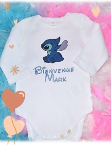 Body bébé personnalisé avec prénom STITCH